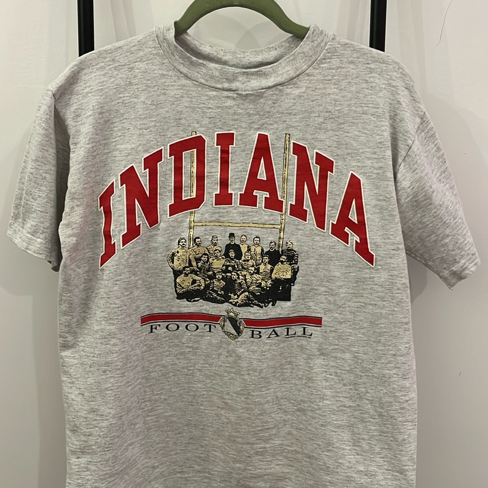 Vintage Pro Spirit PS Gray Indiana Football Graphic T-shirt Tee Men Y2K Size M